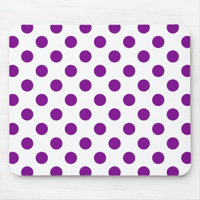 Tapis De Souris Pois violets et blancs (Devant)