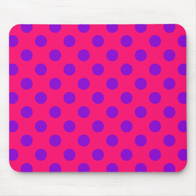 Tapis De Souris Pois violets sur cerise (Devant)
