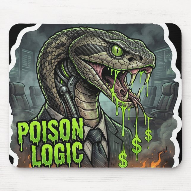 Tapis De Souris Poison Logic – Lies Profit Snake Politician (Devant)