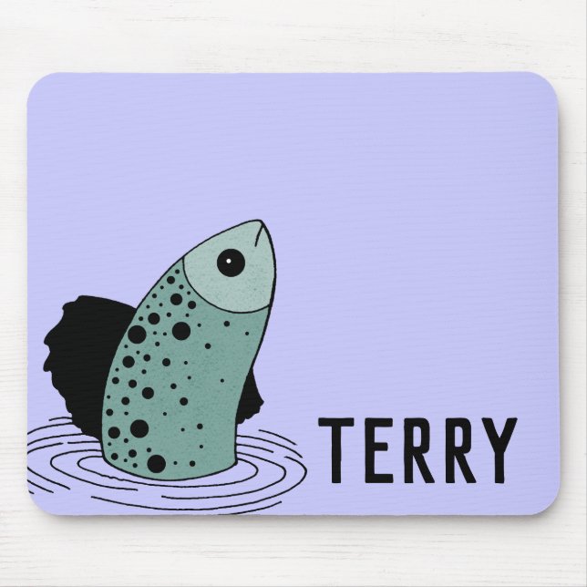 Tapis De Souris Poisson bleu Mousepad personnalisé (Devant)