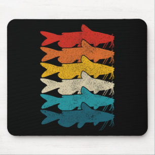 Tapis De Souris Poisson-chat de canal Poisson-chat de pêche vintag