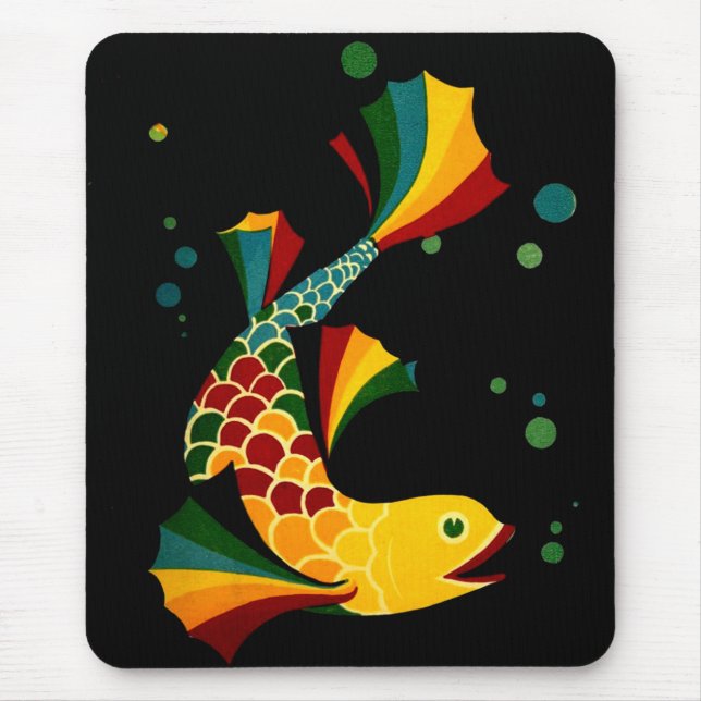 Tapis De Souris poisson coloré ‘n bulles (Devant)