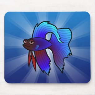 Tapis De Souris Poisson combattant cartoon / Poisson combattant si