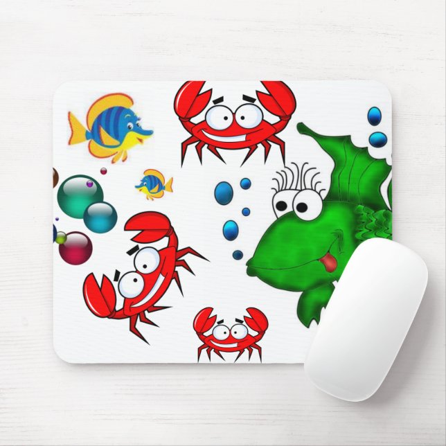 Tapis De Souris Poisson Crabe Souris Pad! (Avec souris)