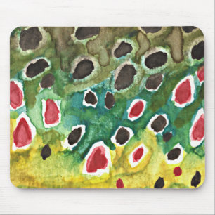 Tapis De Souris Poisson de truite Brown