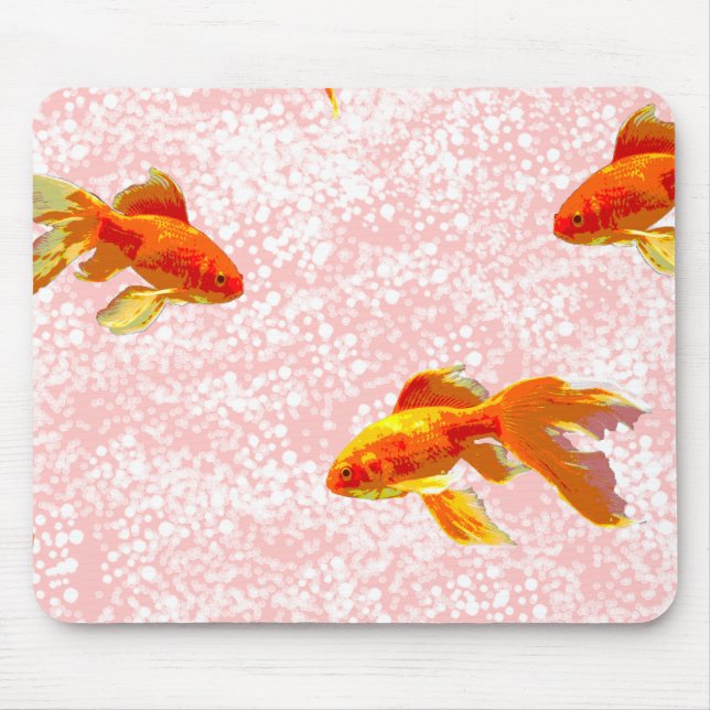 Tapis De Souris Poisson d'or rose motif (Devant)