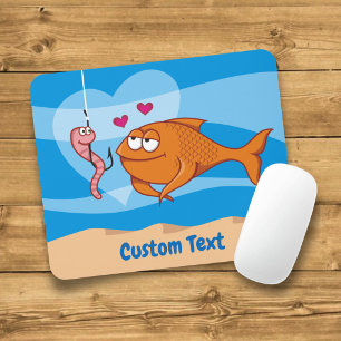 Tapis De Souris Poisson et appât amoureux