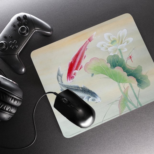 Tapis De Souris Poisson Koi avec Lotus (Créateur téléchargé)
