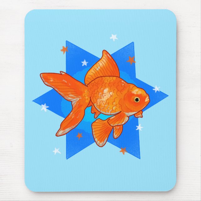Tapis De Souris Poisson rouge avec des étoiles (Devant)