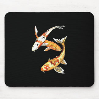 Tapis De Souris Poisson rouge de Koi de Japonais sur le noir