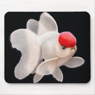 Tapis De Souris Poisson rouge rouge Mousepad d'Oranda de casquette