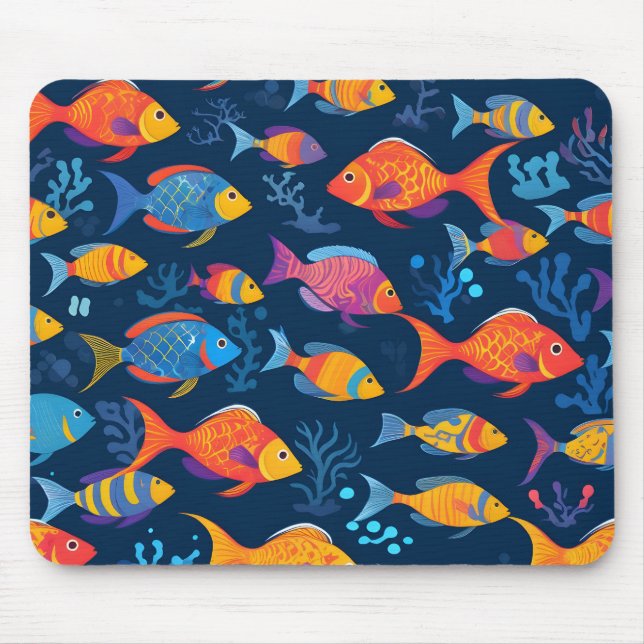 Tapis De Souris Poisson tropical coloré (Devant)