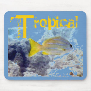 Tapis De Souris Poisson Tropical Jaune