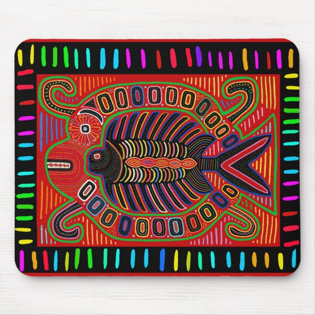 Tapis De Souris Poisson volant Cuna Indian Mola (Devant)