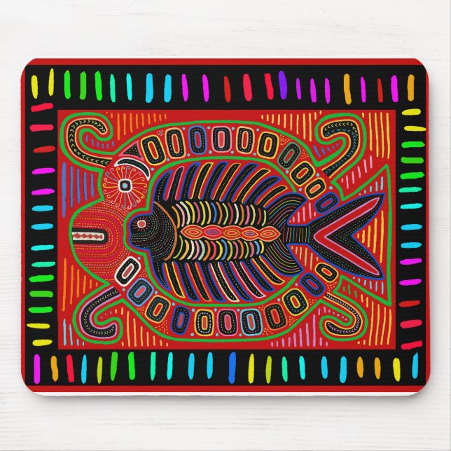 Tapis De Souris Poisson volant Mola d'Indien Cuna (Devant)