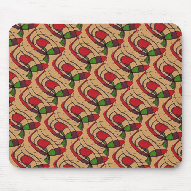 Tapis De Souris "Poisson Volant" Tiled Abstract Design Mousepad (Devant)