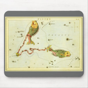 Tapis De Souris Poissons, Carte de constellation vintage du Miroir
