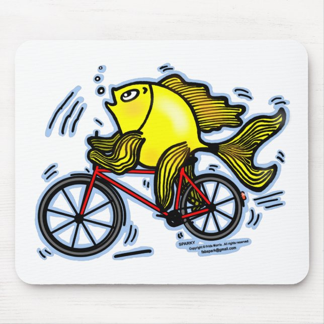Tapis De Souris Poissons de bicyclette (vélo) (Devant)