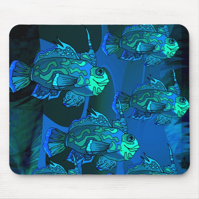 TAPIS DE SOURIS POISSONS DE BLEU D'OCÉAN (Devant)