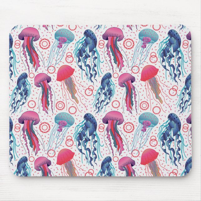 Tapis De Souris Poissons de gelée colorée (Devant)