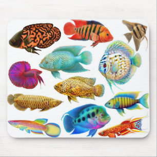 Tapis De Souris Poissons d'eau douce Mousepad d'aquarium