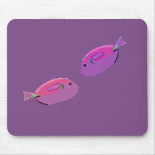 Tapis De Souris Poissons roses l Poisson pourpre Mousepad