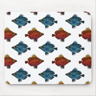 Tapis De Souris Poissons tropicaux bleus et rouges TOUT ARRIÈRE -