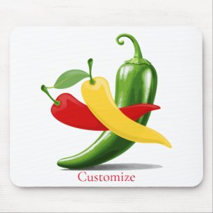 Tapis De Souris Poivrons verts rouges chili Thunder_Cove