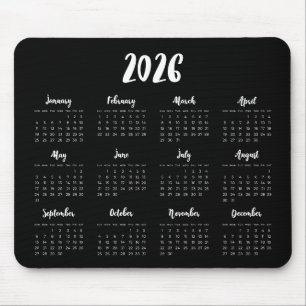 Tapis De Souris Police moderne 2025 Calendrier noir