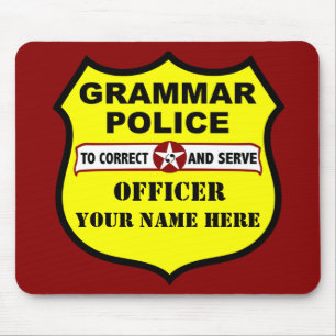 Tapis De Souris Police Mousepad personnalisable de grammaire