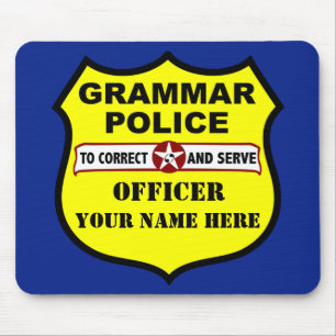 Tapis De Souris Police Mousepad personnalisable de grammaire