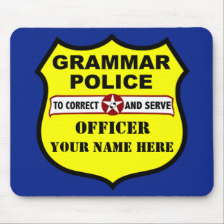 Tapis De Souris Police Mousepad personnalisable de grammaire