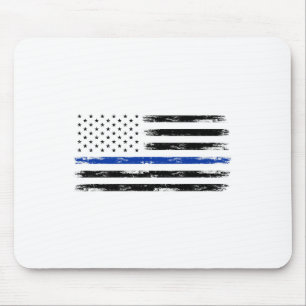 Tapis De Souris Police Officier Us États-Unis Drapeau Américain Mi