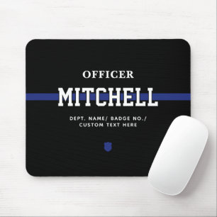 Tapis De Souris Policier personnalisé Ligne Bleue Mince