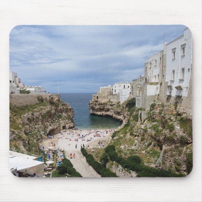 Tapis De Souris Polignano une plage de ville de jument dans le (Devant)
