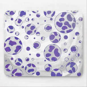 Tapis De Souris Polka blanc et violet dalmate