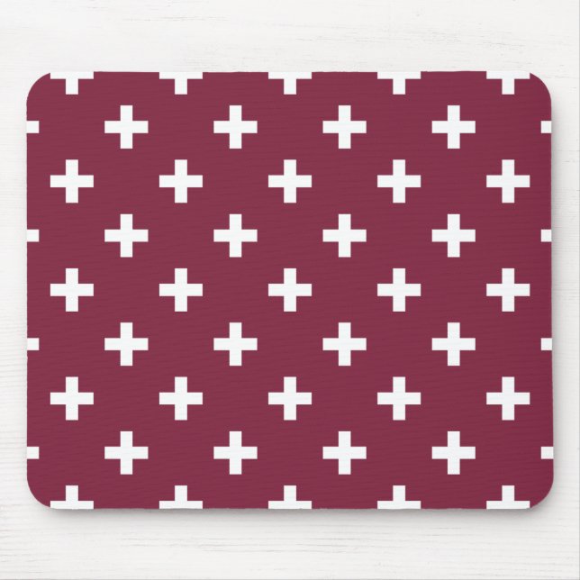 Tapis De Souris Polka blanche croise sur mûrier (Devant)