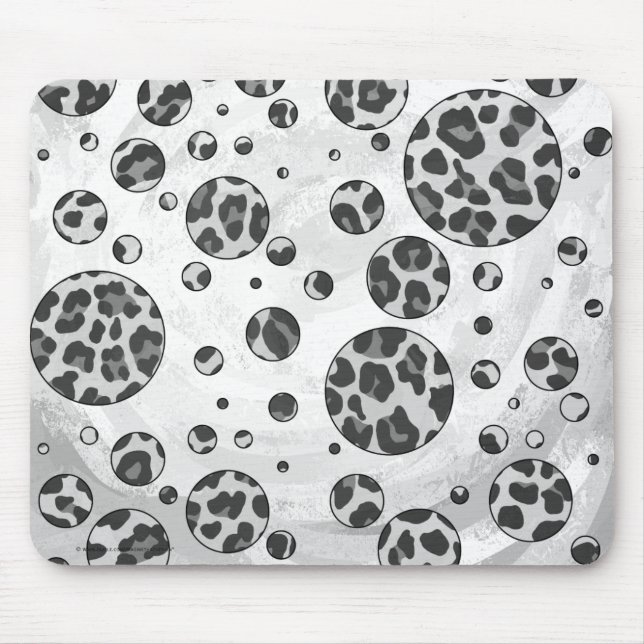 Tapis De Souris Polka Dot Leopard Design noir et blanc (Devant)