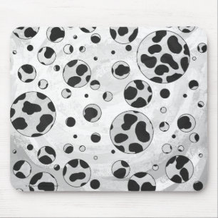 Tapis De Souris Polka en Dalmatie noir et blanc