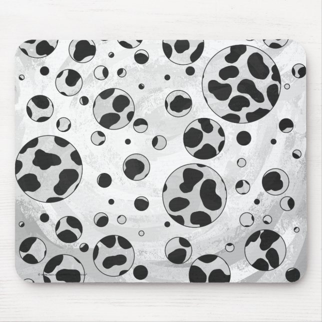 Tapis De Souris Polka en Dalmatie noir et blanc (Devant)