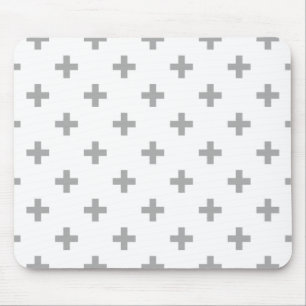 Tapis De Souris Polka gris croise sur blanc