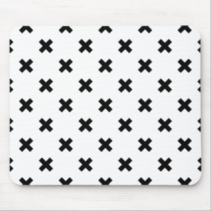 Tapis De Souris Polka noire croise sur blanc