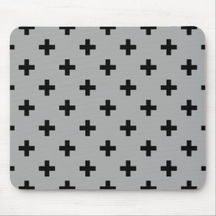 Tapis De Souris Polka noire croise sur gris