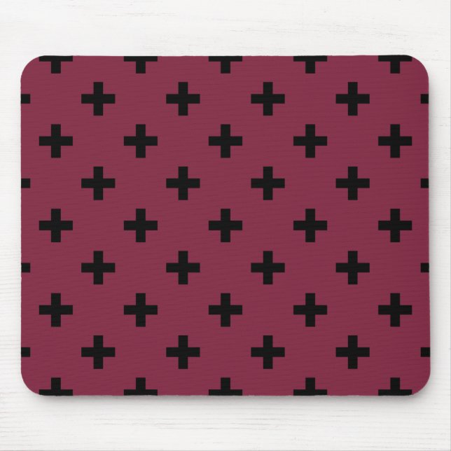 Tapis De Souris Polka noire croise sur mûrier (Devant)