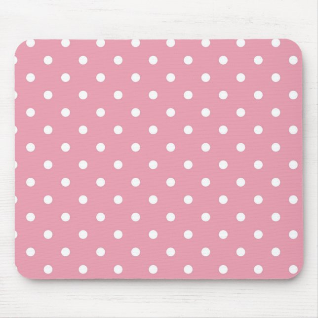 Tapis De Souris Polka rose Rose Dot Mousepad (Devant)