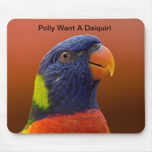 Tapis De Souris Polly veulent le daiquiri (le perroquet ivre) (Devant)