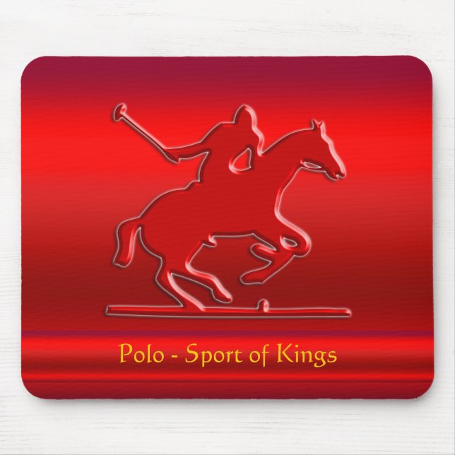 Tapis De Souris Polo Pony et Rider en relief, chrome rouge (Devant)