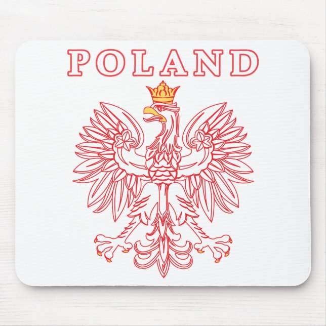 Tapis De Souris Pologne avec aigle rouge polonais (Devant)