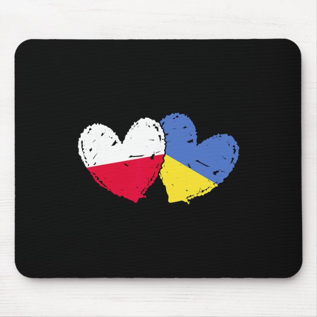 Tapis De Souris Pologne Ukraine Cœur Drapeaux Drapeau Double Polon (Devant)