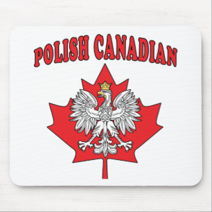 Tapis De Souris Polonais Canadien Avec Feuille D'érable